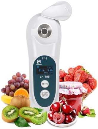 3-in-1 Digital Brix Refractometer with ATC/Refractive Index(RI), 0-95% Brix Measurement Range, High Accuracy Fast Touchscreen Test for Honey/Maple Syrup/Fruit Juice/Coffee