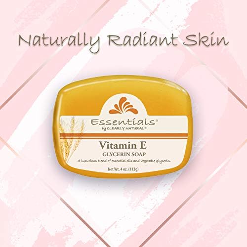 Clearly Natural Essentials Glycerin Bar Soap, Vitamin E, 4 Ounce, Pack of 12 (Packaging May Vary)