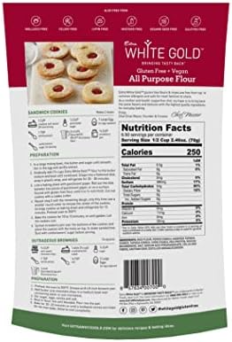 Extra White Gold All Purpose Flour – Gluten Free Flour Blend For Baking & Cooking – [Kosher] [Gluten Free] [Vegan] [Soy Free] [Nut Free] [Dairy Free] – 15.9 Ounces (4 pack)