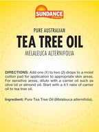 Sundance Australian Tea Tree Oil for Skin | 1 Fluid Ounce | Natural Pure Skin Aid | Melaleuca Alternifolia | Non-GMO and Gluten Free