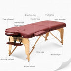 Professional Portable 2-Section Massage Table for Salon & Spa, Foldable with Headrest, Armrest, Hand Pallet, Adjustable Height, for Reiki, Therapy & Beauty