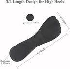 High Heel Inserts for Women - Adhesive Velvety Cushioning Insoles, Anti-Slip Gel Cushions for Pain Relief, Shoe Inserts for Dress Shoes, 2 Pairs, Beige+Black