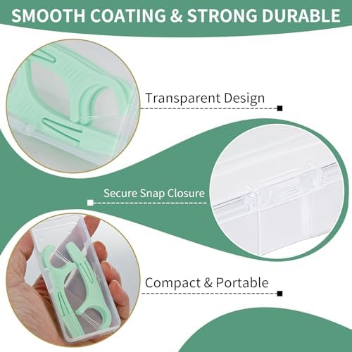 2Pack Travel Case Compatible with Plackers - Dental Floss Pick Travel Case, Refillable and Portable Floss Pick Holder, Clear Plastic Flosser Dispenser, Perfect for Hotels, Dinners and Appointments