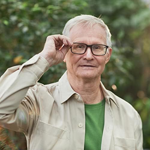 FEISEDY Square Men TR90 Frame Blue Light Blocking Reading Glasses, TR90 Rectangle Men Anti Blue Light Computer Reader B9026