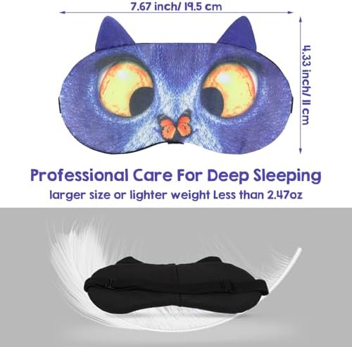 4 Pcs Funny Sleep Mask Cute Animal Blindfolds Soft Adjustable Sleeping Eyeshade Travel Nap Eye Cover for Men Women Plane Game Night Sleeping Cat Dog Pattern