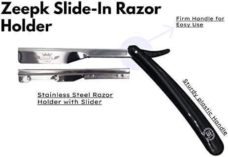 2 pcs Barber Razor Holder Shaving Knife Straight Razor with Disposable Blades with 10 Blades