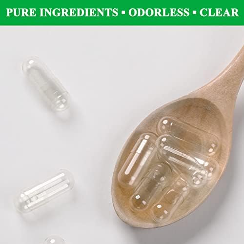 wananfu Size 0 Empty Capsules Vegetarian (100 Count) Bundle with Micro Lab Spoon, Clear Fillable Veggie Pill Capsules Size 0 for Making Your Own Supplements