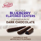 Sweet Candy Company Dark Chocolate Blueberry Sticks - Gourmet Chocolate Covered Sticks, Chocolate Fruit Flavored Sticks, Gift Idea for Holidays, Gluten Free, Kosher - 10.5 oz Box