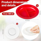 Hushee 2 Pcs Adaptive Spill Proof Scoop Plates with Suction Base, 9.2'' Dish with Walls, Non Skid Self Feed Dinnerware for Elderly Disabled Handicapped from Parkinsons, Dementia, Stroke, Tremor (Red)