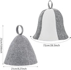 2PCS Sauna Hat for Women Men Wool Felt Sauna Cap Russian Banya Cap Soft Saunas Hat for Spa Steam Room Bathhouse Bath House Accessories Gray White