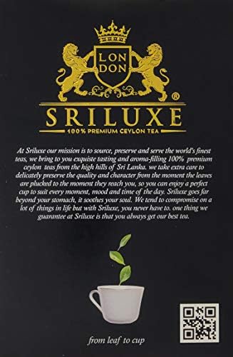 SRILUXE - Premium Quality Ceylon Earl Grey Tea Loose Leaves Luxury Tea Exquisite Taste | Brew as Hot, Iced or Kombucha Tea | Powerful ANTI-OXIDANTS (Earl Grey, 500g)