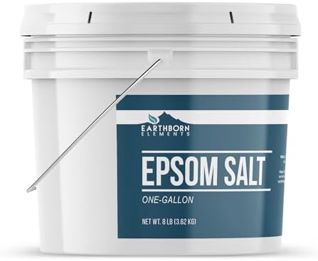 Earthborn Elements Epsom Salt (1 Gallon), Resealable Bucket, Magnesium Sulfate Soaking Solution, All-Natural