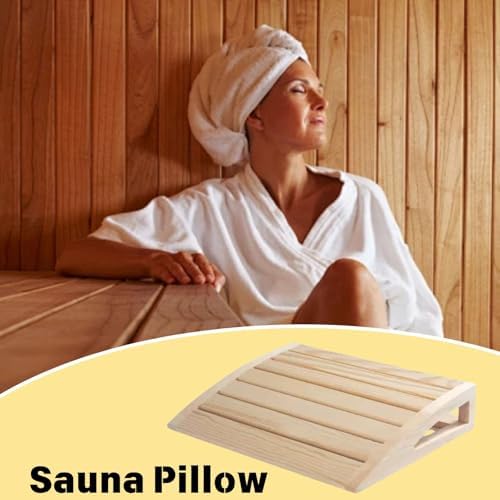 bangminda Sauna Headrest,Wooden Head Rest,Ergonomic Neck Pillow Head Support for Sauna Room,Sauna Supplies Accessories