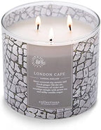 Colonial Candle London Café Scented Jar Candle, Travel Collection, 3 Wick, Gray, 14.5 oz - Up to 60 Hours Burn
