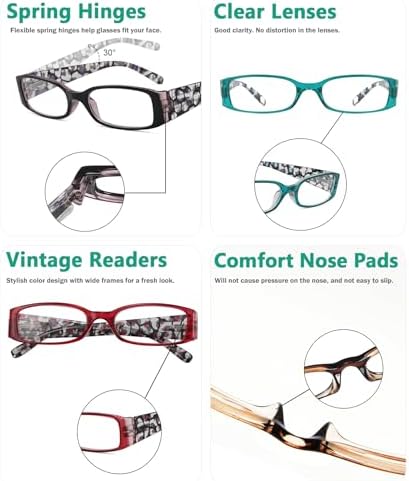 Eyekepper 10 Pack Reading Glasses Floral Patterned Readers Women Inlcude Reader Sunglasses +1.50