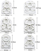 6 Pieces Silicone Jungle Animals Cake Fondant Mold Sugarcraft Decorating Chocolate Baking Mould Clay Craft Pastry Baby Shower Party Cupcake Decor Molds Tool