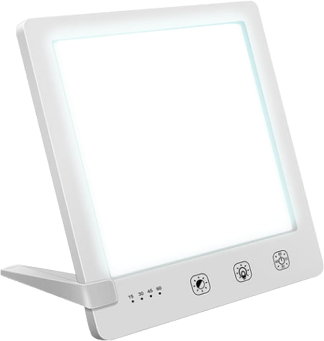 Light Therapy Lamp - 10000 Lux HappyLight, UV-Free LED Bright White Light with Adjustable Brightness, Timer & Stand - Boost Mood, Energy & Focus for Home Office Desk and Bedside