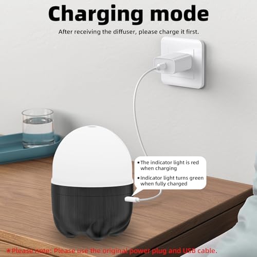 150ML Cordless Battery Operated Essential Oil Diffuser, Portable Rechargeable Diffuser with 7 LED Color ChangingLights （Dark Wood）