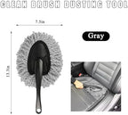 Car Dash Duster Brush, Super Soft Microfiber Multi-Functional Car Cleaning Brush, Scratch Free Dash Dusting Tool with a Anti-Skid Handle for Vehicle Home Kitchen Cleaning (Gray)
