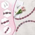 Fake Braces 2-Pcs Set Temporary Tooth Decoration with Metal Wires, Metal Brackets and Orthodontic Bands, Suitable for Orthodontists to Explain, for Dental Students to Practice (Pink)