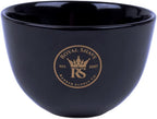 ROYAL SHAVE Ceramic Textured Shaving Bowl – Shave Soap & Shaving Cream Dish, Textured for Rich Lather – LARGE (Black)