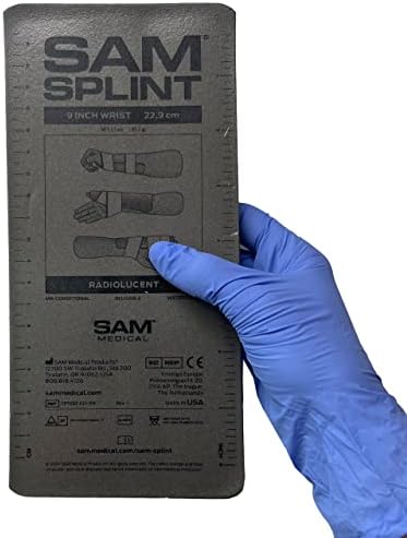 SAM Medical SAM Splint Small Flat Fold 9" x 4.25" - Moldable Aluminum Foam Splint for Fractures, Sprains & Strains, Charcoal Gray - 1 Count
