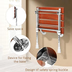 20'' Folding Shower Seat Wall Mounted with Legs, Adjustable Height, 440-pound Sturdy Bathroom Safety Seat, Space-Saving Bathroom Shower Seat, Wooden Shower Seat for The Elderly and The Disabled