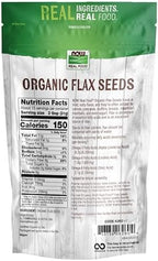 NOW Foods, Organic Flax Seeds, Source of Essential Fatty Acids and Fiber, Certified Non-GMO, Kosher, 1-Pound (Packaging May Vary)