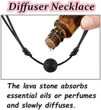 Lava Rock Stone Bead Triangle Pendant Necklace Essential Oil Diffuser Necklace Aromatherapy Choker Necklace Unisex (Black Lava Bead)