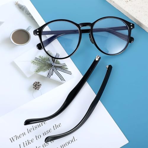 1 Pair Glasses Replacement Temple Black Eyeglasses Arms Leg Glasses Repair Kit Eyeglasses Replacement Accessories DIY Temples with Screw Washer Screwdriver Nose Pad Double Hinge for Sunglass