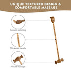2 in 1 Wooden Back Scratcher and Massager Hammer, Long Handle Manual Back Tapper for Itching Relief, Muscle Relaxer for Back Neck Shoulder, Portable Handheld Massage Tool for Adults Elderly