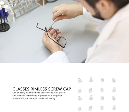 Eyeglasses Nose Pads, 300 Pcs Upgraded Soft Silicone Air Chamber Eyeglass Nose Pads, Rimless Glasses Screw Number 14 Silicone Eyeglass Framless Screw Hood Cover