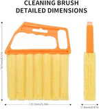 2 Pack Venetian Blind Cleaner Tool, Wet Dry Duster for Blinds with Ergonomic Handle, Washable Microfiber Window Shutter Cleaning Brush, Handheld Damp Dust Sponge for Home Office, Yellow