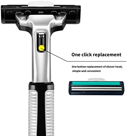 Razors for men Shaving,2-Blade mens Razor Includes 1 Handles and 30 Replaceable razor head, Non-Slip Travel Carry Shaver for men Pack