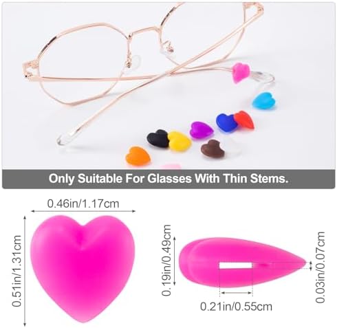 HINZIC Heart Eyeglasses Ear Grips Silicone Retainers Behind The Ear Hooks Holder Sunglasses Eyeglasses Stopper