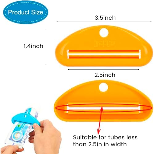 LoveInUsa Toothpaste Tube Squeezer Dispenser, Hanging Toothpaste Clips Holder Rolling Holder Squeezer 4 Pack
