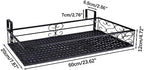 Metal Planter Flower Pot Holder Railing Shelf, Iron Balcony Planters Railing Hanging Bucket Pot Flower Holder with Hooks for Outdoor Garden Porch Patio(Black, 23.6 x 7.8 x 4.7 Inch)