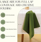 Cloth Napkins Set of 12, 100% Cotton Fabric Reusable Dinner Napkins, 18 x 18 Inch Washable Table & Kitchen Napkins for Everyday Dining, Entertaining, Home & Restaurant Use, Moss Green