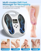 EMS Foot Massager for Neuropathy, NMES Foot Stimulator for Neuropathy Feet Nerve FSA&HSA Eligible item Electric Foot Massager for Circulation and Pain Relief with 4 TENS Unit Muscle Stimulator Pads