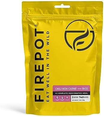 FIREPOT Chilli non Carne with Rice - Healthy Plant Based Dehydrated Camping & Backpacking Meals (2 Servings)