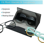 LifeArt 2 Pack Eyeglasses Case Foldable Holder Easy to Carry Matte Leather & Magnet Closure for Reading, School, Office
