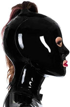 Latex Hood mask Holiday Rubber Full Face Mask Open Eyes with One Holed Ponytail Latex Mask