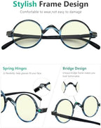 Eyekepper Round Blue Light Filter Glasses Women Men - Blocking UV Ray Anti Screen Glare Computer Readers - Blue/Tortoise +2.5