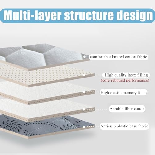 Gray/b(s),180 * 60cm, 6Cm Memory Foam Topper for Massage Table Massage Bed Pad with Hole Lash Bed Mattress Pad with Elastic Band Spa Bed Cushion Topper Protective Pad for Beauty Salon