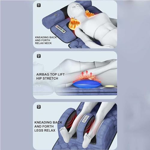 Vibrating Full Body Massage Mat with Heat,20 Neck Shiatsu Kneading Massage Heads,9 Modes,Electric Heated Massage Chair Back Pad for Relieving Neck Back Lumbar Leg Pain