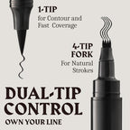 Striking Viking Beard Pen - Jet Black, 1 Pen 1 Brush - Temporary Beard Dye - Waterproof Sweatproof Long Wear Beard Pencil for Touchups & Gap Contouring - Enhances Facial Hair