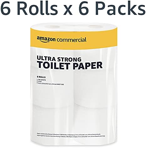 AmazonCommercial FSC Certified 2-Ply White Ultra Strong Toilet Paper, Septic Safe, 286 Sheets per Roll - 36 Rolls