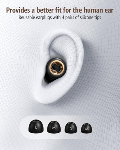 Sleeping Ear Plugs: 45DB Noise Cancelling Ultra-Comfy Reusable Ear Plug- Silicone Hearing Protection for Concerts & Travel & Snoring-Silicone Hearing Protection Earbuds with 8 Eartips
