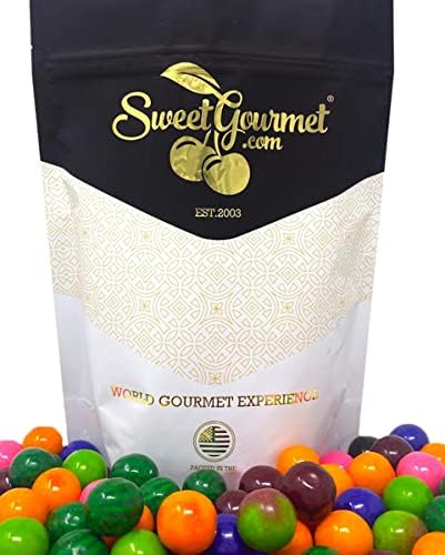 SweetGourmet Summer Garden Fruit Mix Gumballs | Cherry, Apple, Grape, Peach, Watermelon, Lemonade | 1.5 Pounds