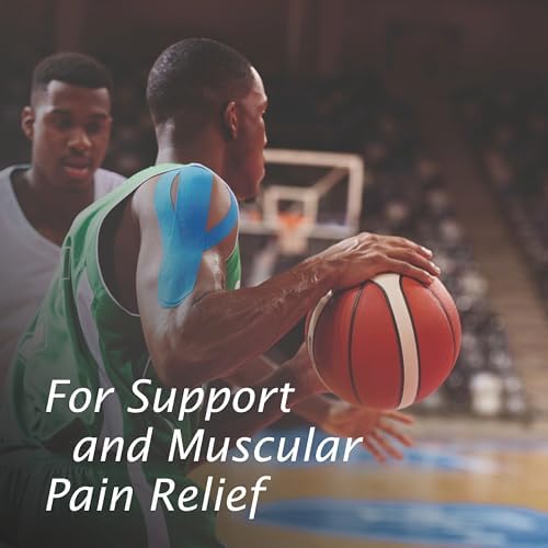 Leukotape K Kinesiology Tape – Water-Repellent, Skin-Friendly, Stays in Place for up to 9 Days - 1 in x 5.5 yds, Blue, 1 Roll